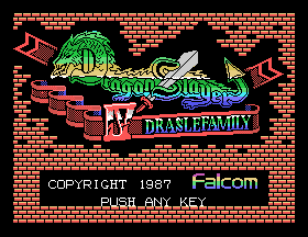 Dragon Slayer IV - Drasle Family Title Screen